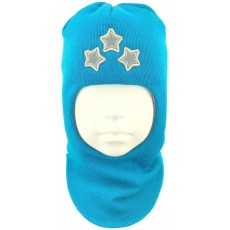 Ryški mėlyna kepurė-šalmas su vilna berniukui "Žvaigždės"