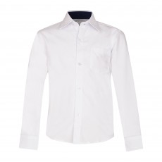 Balti, siaurinto modelio marškiniai ilgomis rankovėmis