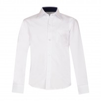 Balti, siaurinto modelio marškiniai ilgomis rankovėmis