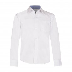 Белая  рубашка с длинными рукавами NORMAL 128-164