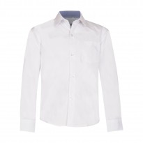 Белая  рубашка с длинными рукавами NORMAL 122-158