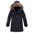 Чёрный зимний Valianly пальто для мальчика 9341_140-170