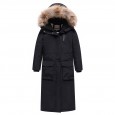 Чёрный зимний Valianly пальто для девочки 9344_140-170